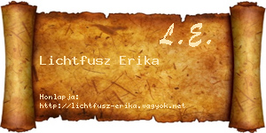 Lichtfusz Erika névjegykártya